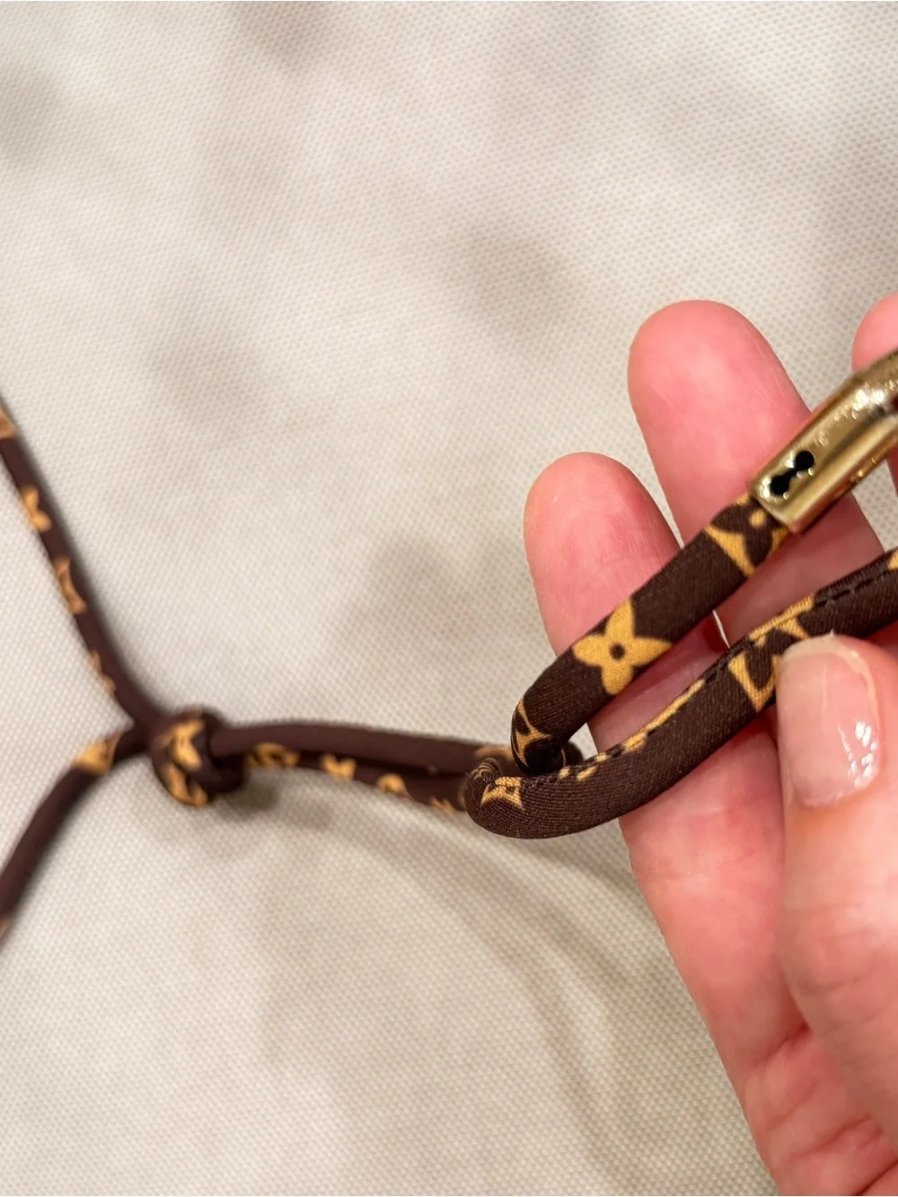 LV Gold-Tone Accent Brown Strap /Bracelet/Belt